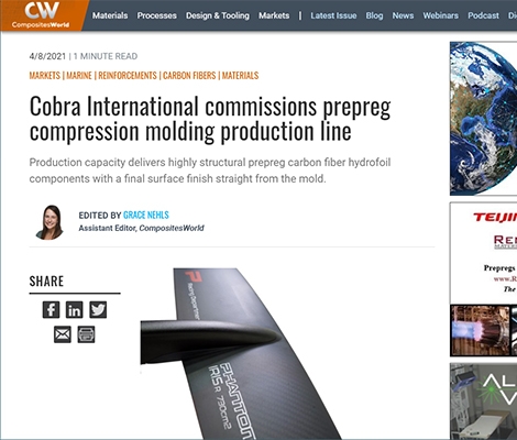 COBRA INTERNATIONAL COMMISSIONS PREPREG COMPRESSION MOLDING PRODUCTION LINE